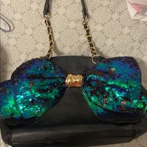 Betsey Johnson mermaid sequence bow purse